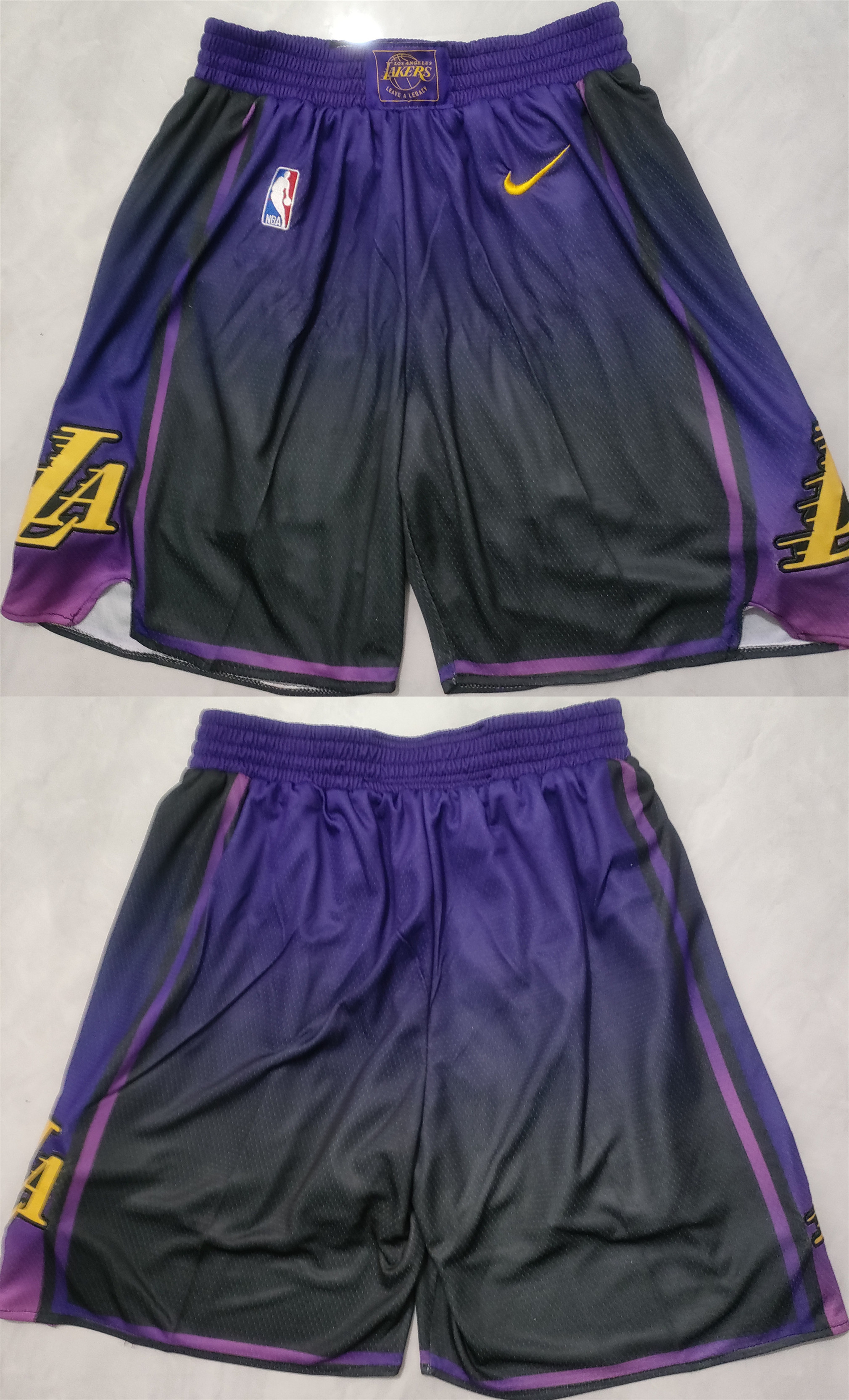 Men's Purple/Black Los Angeles Lakers  Shorts (Run Small)